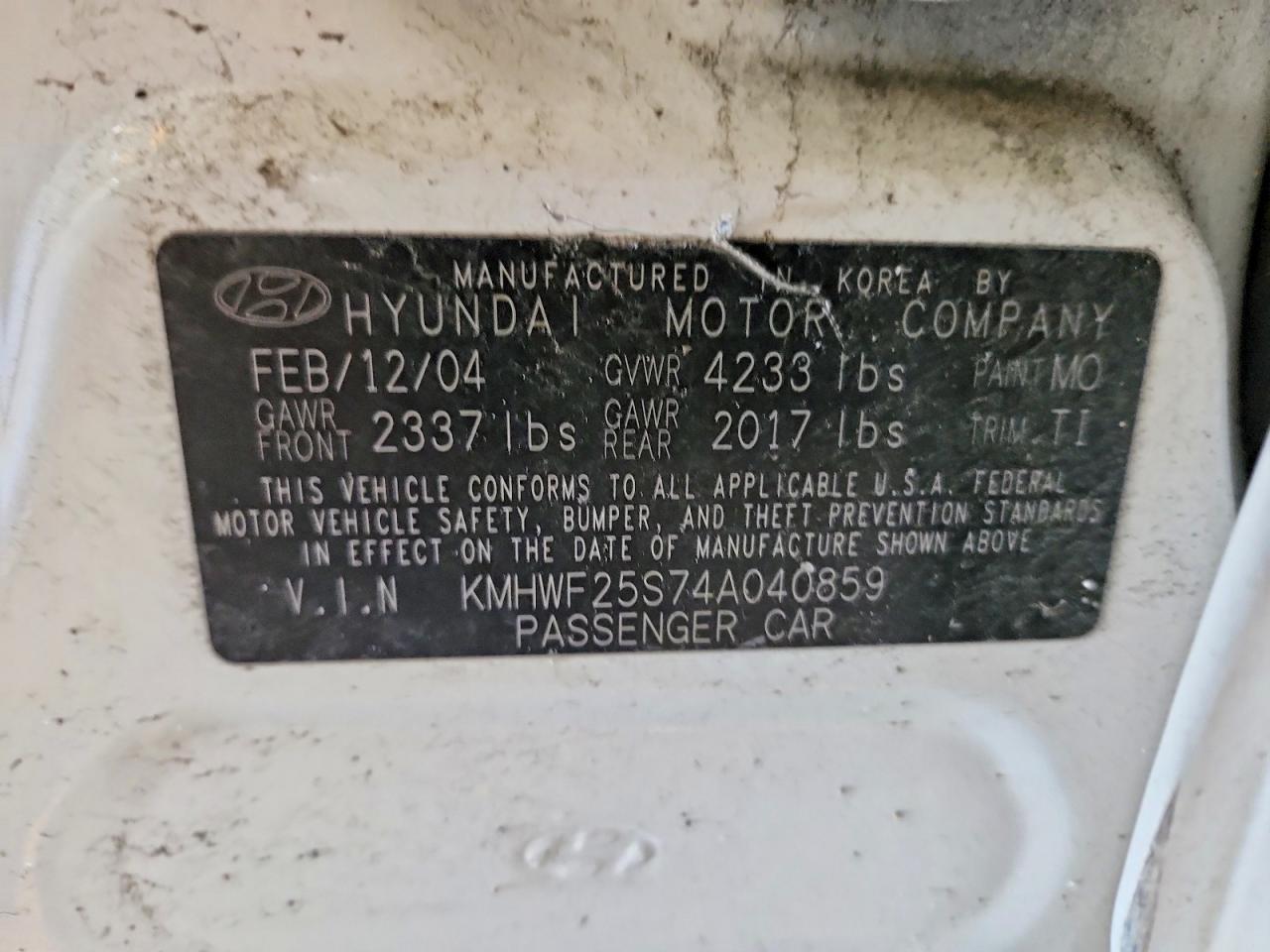 2004 Hyundai Sonata gl