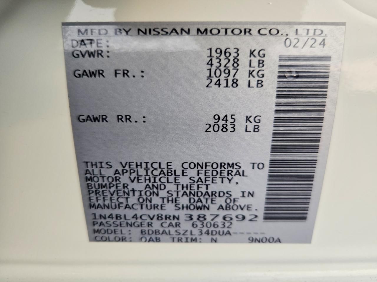 2024 Nissan Altima sr