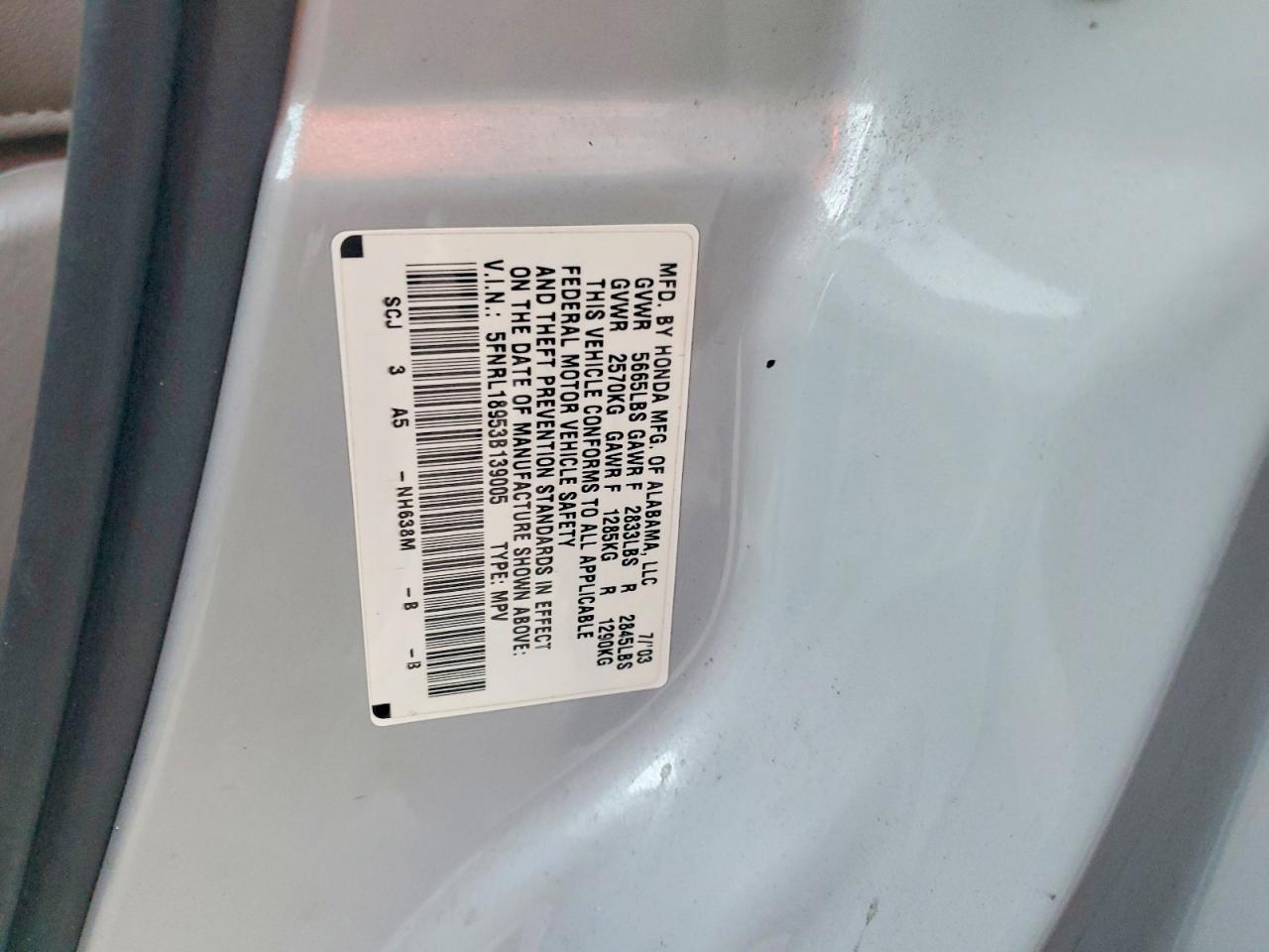 2003 Honda Odyssey exl