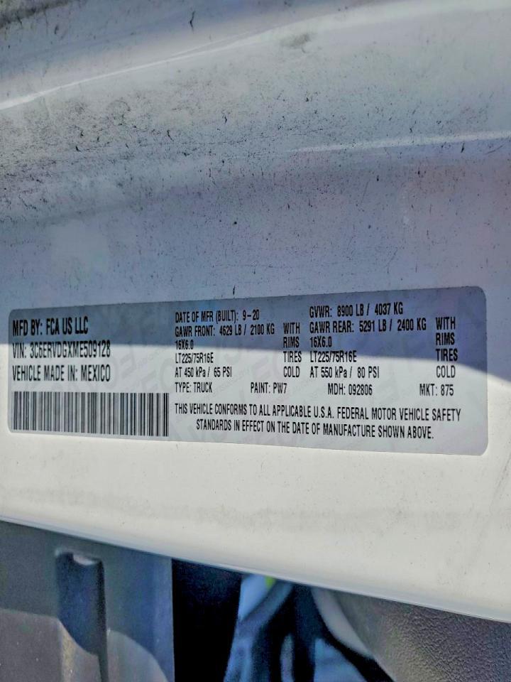 2021 Dodge RAM Promaster 2500 Utility / Service Van