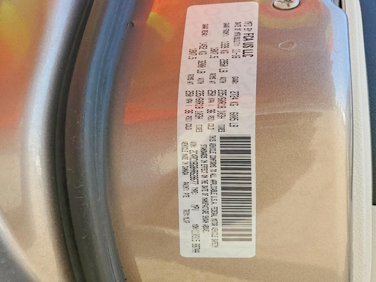 2017 Chrysler Pacifica Touring l