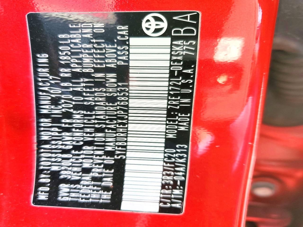 2018 Toyota Corolla l