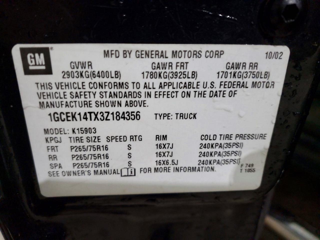 2003 Chevrolet Silverado K1500