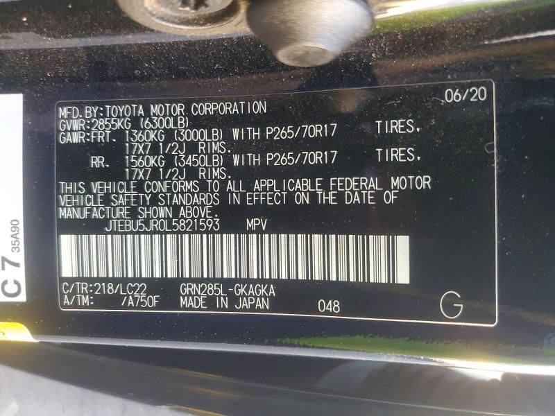 2020 Toyota 4runner Sr5/sr5 Premium