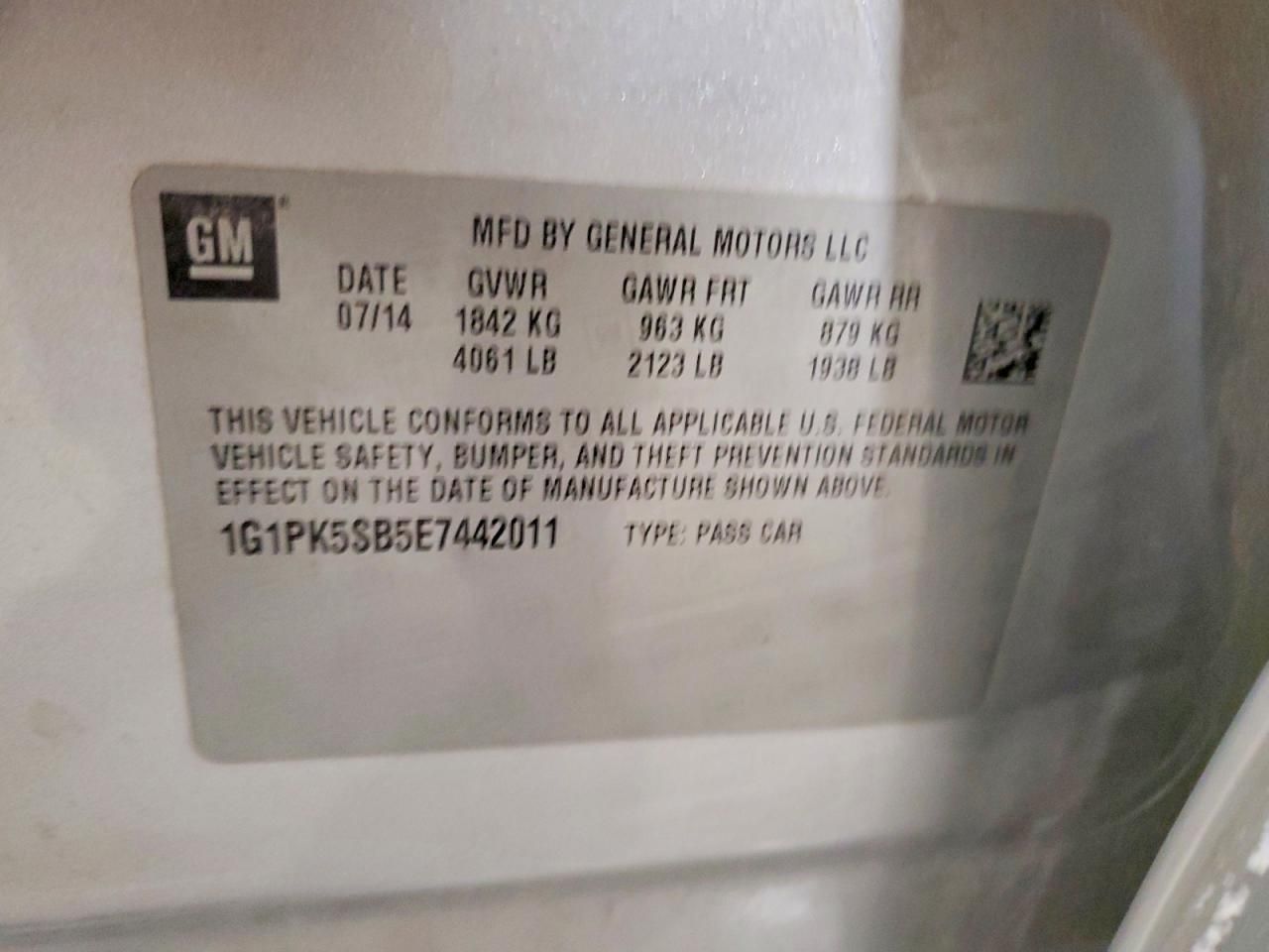 2014 Chevrolet Cruze lt