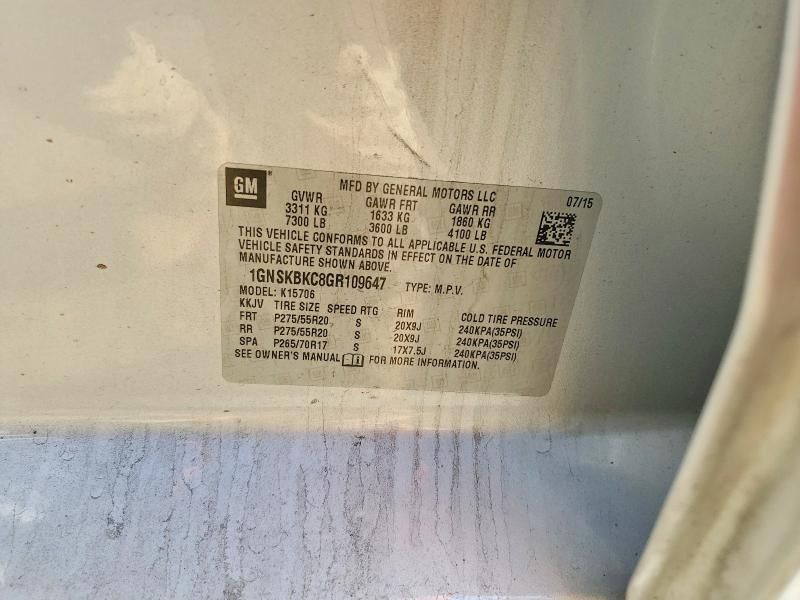 2016 Chevrolet Tahoe K1500 lt