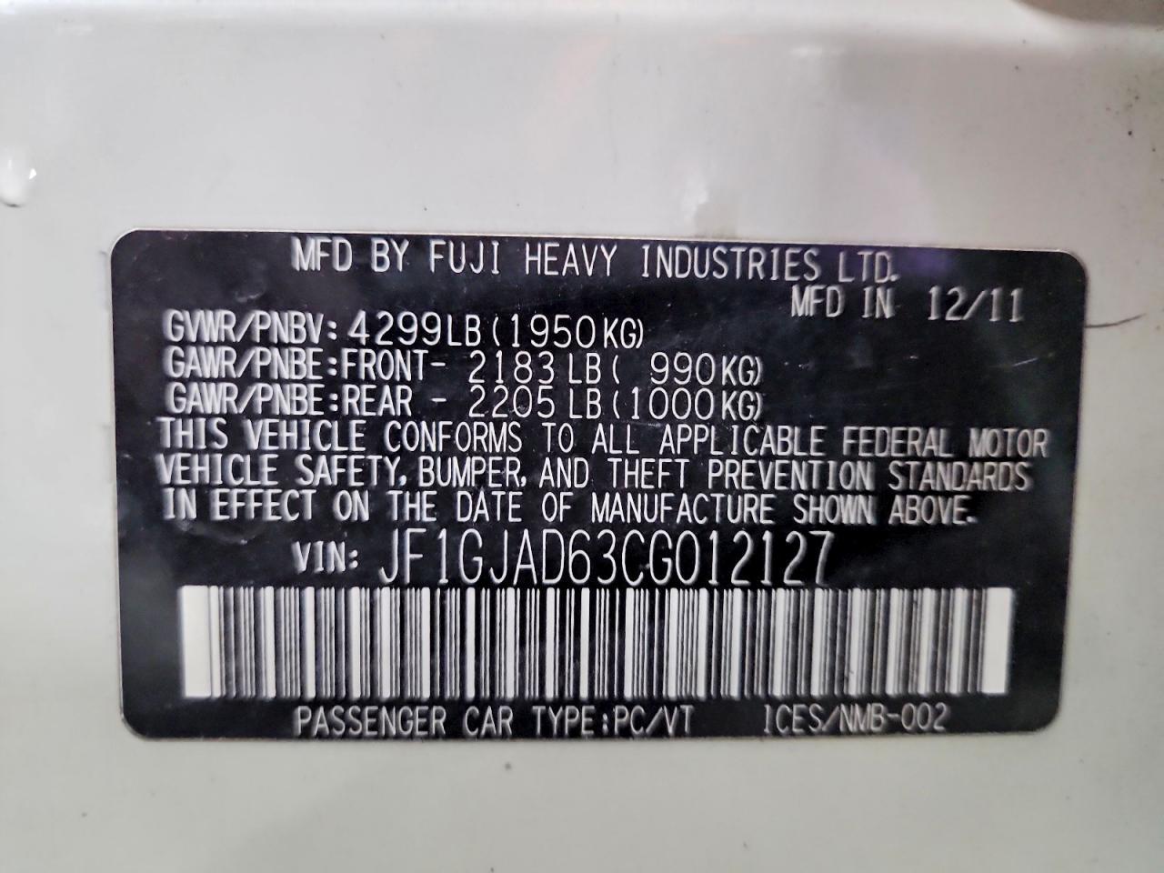 2012 Subaru Impreza Premium