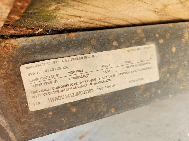 2018 A&f Trailer Mfg, Inc Landscape Trailer 7X