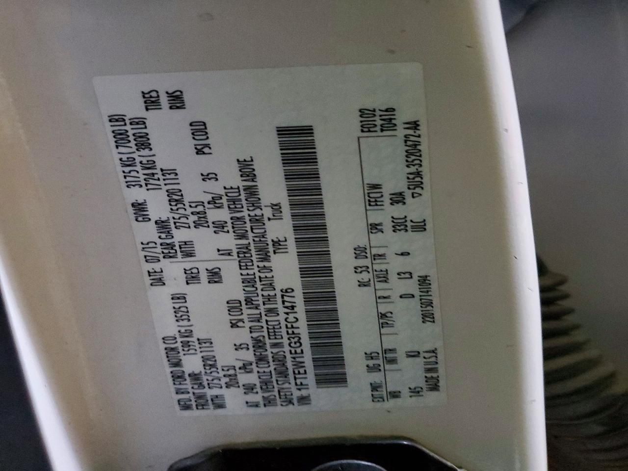 2015 Ford F150 Supercrew