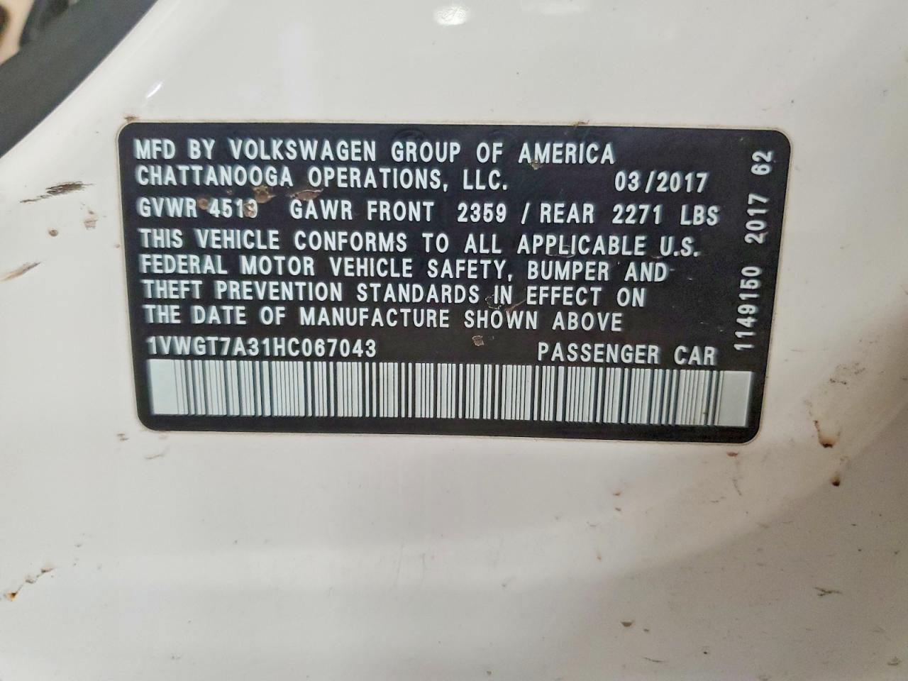 2017 Volkswagen Passat se