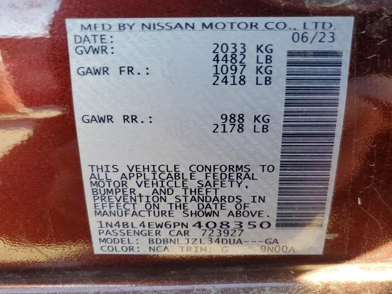 2023 Nissan Altima sl