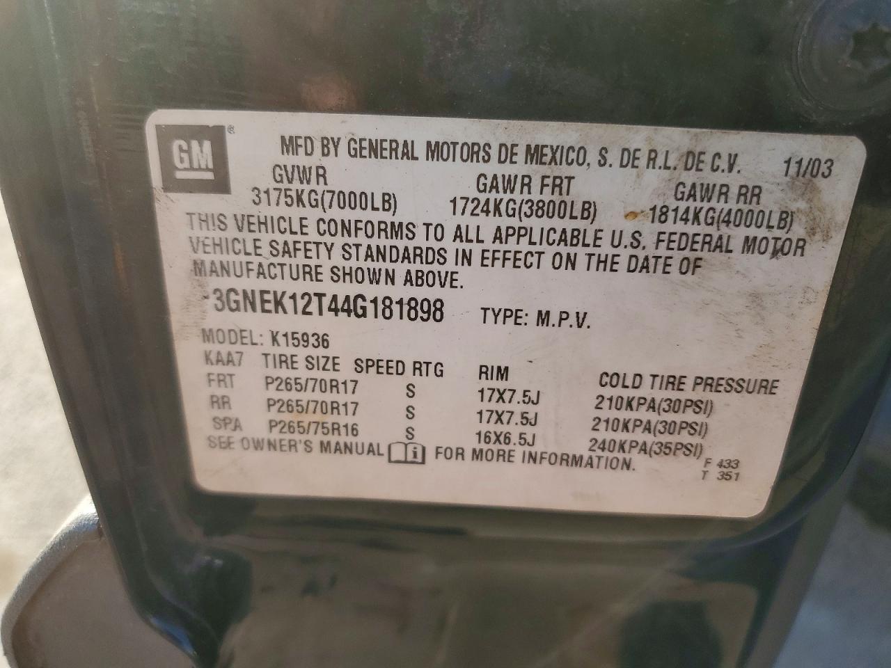 2004 Chevrolet Avalanche K1500