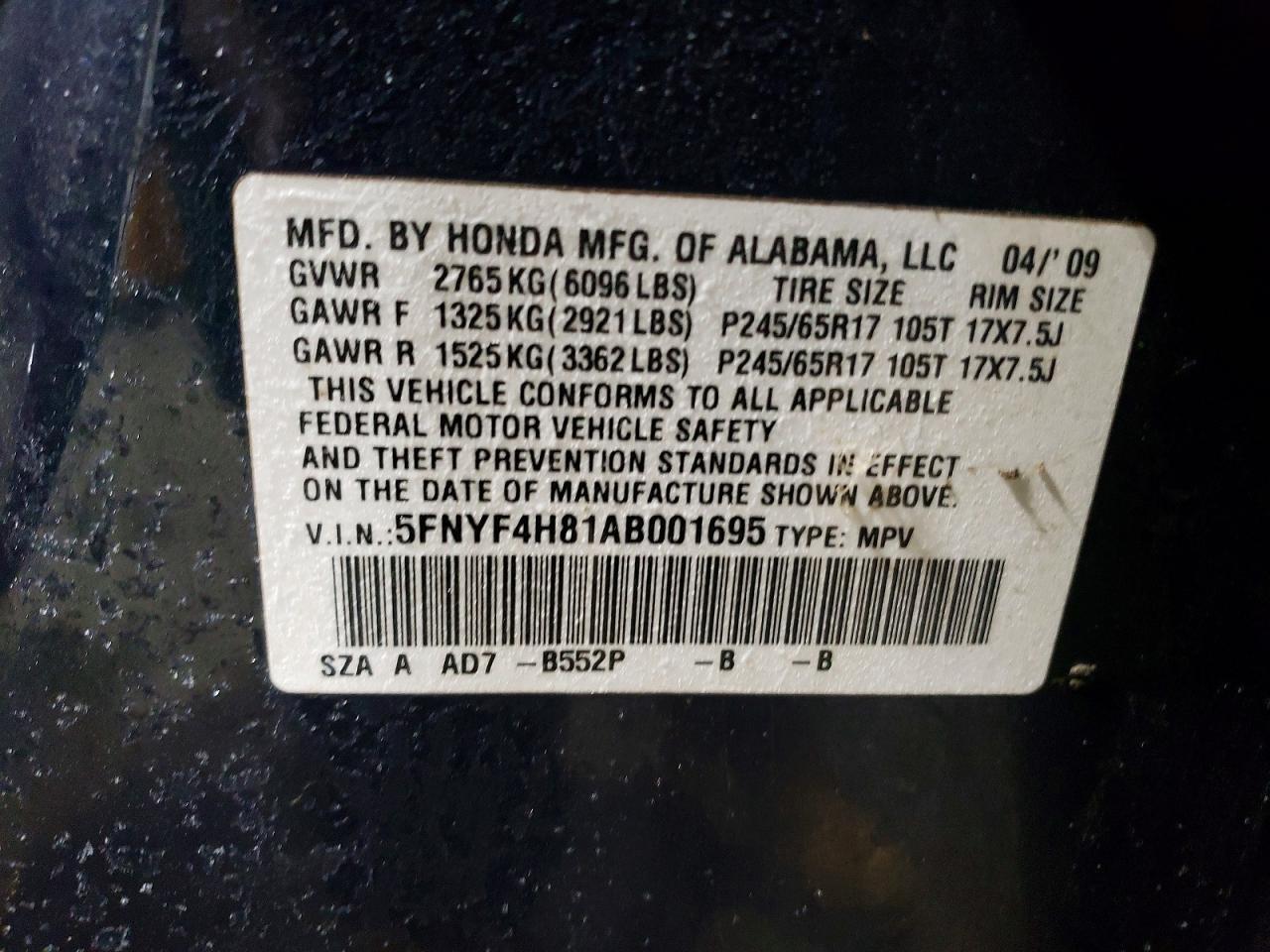 2010 Honda Pilot Touring