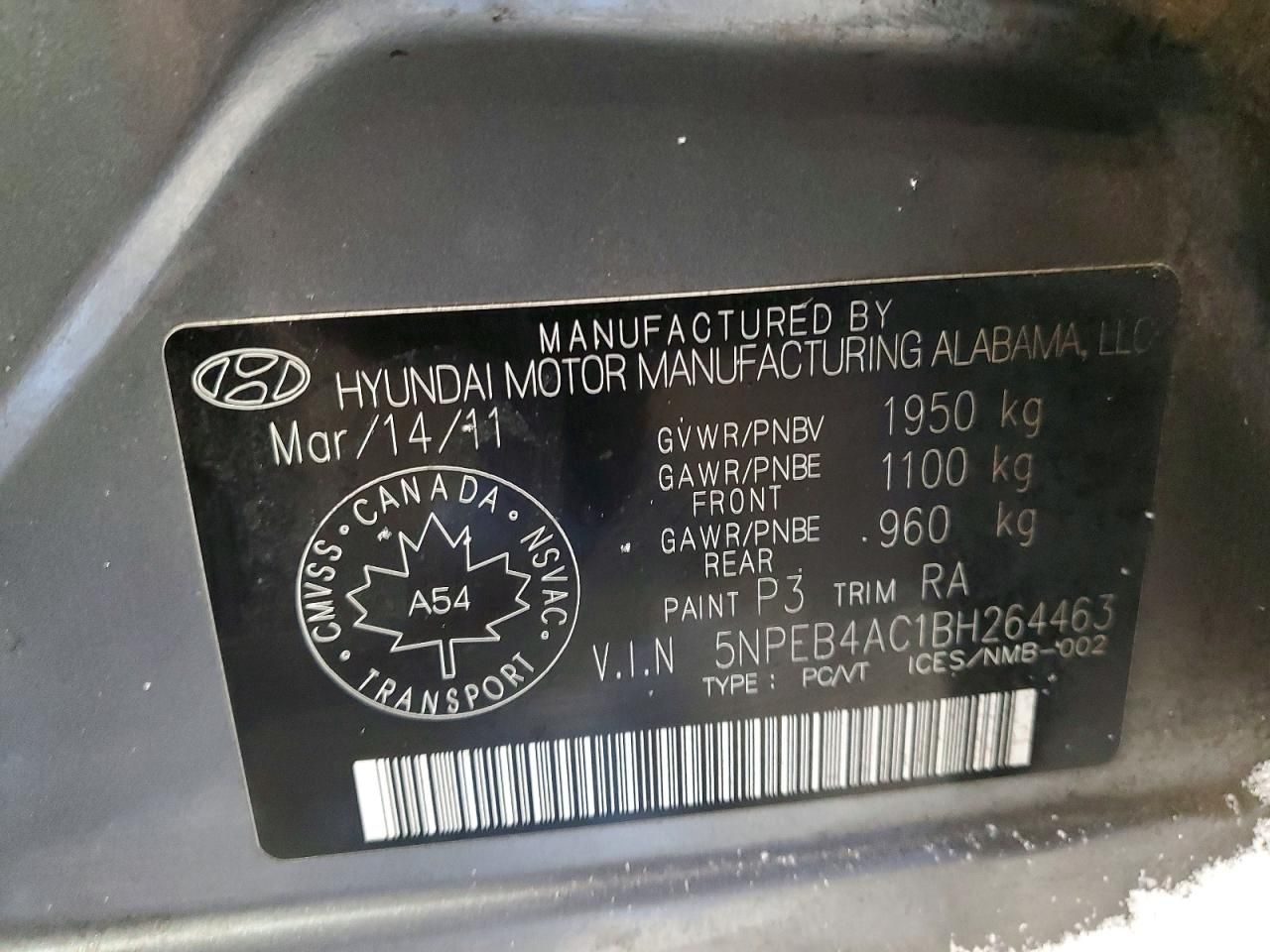 2011 Hyundai Sonata gls