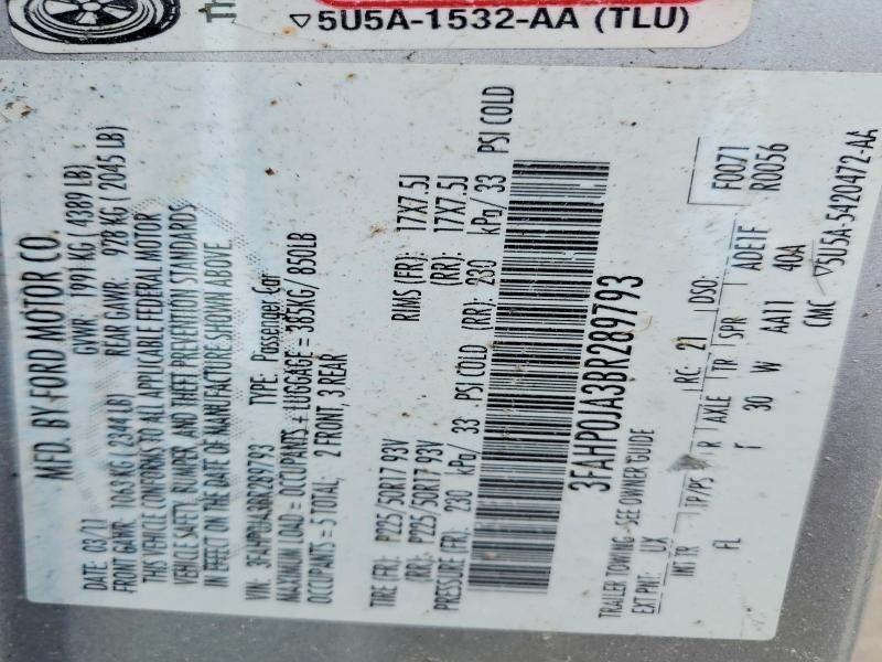 2011 Ford Fusion sel