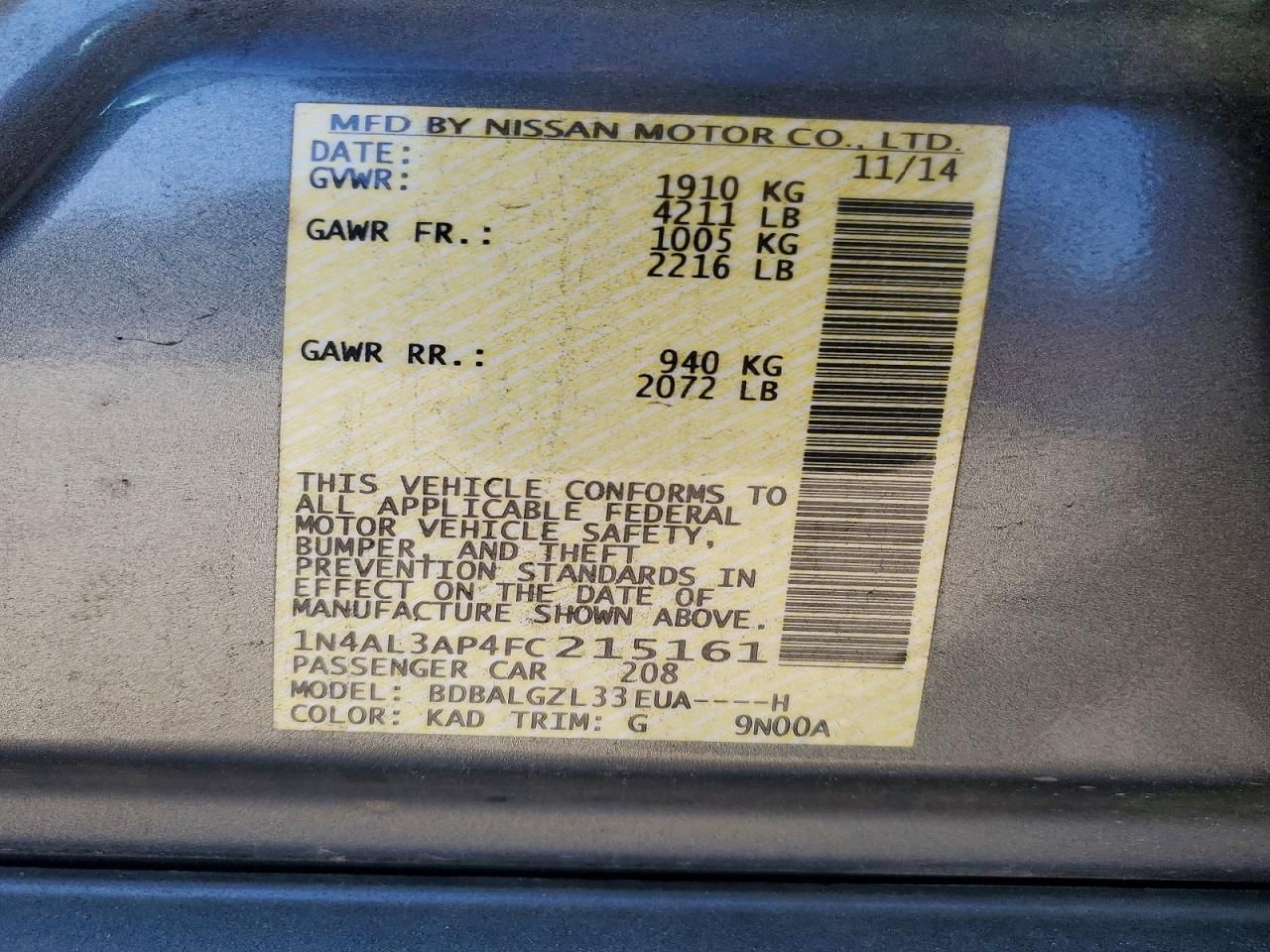 2015 Nissan Altima 2.5