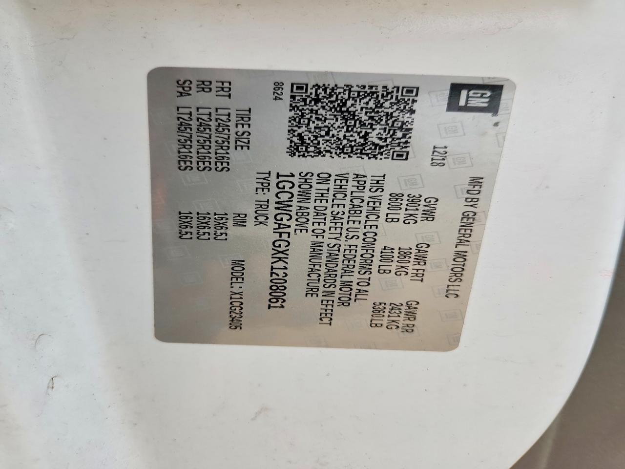 2019 Chevrolet Express G2500 Delivery Van