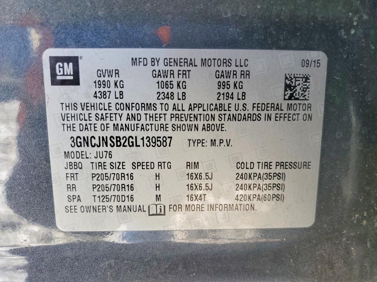 2016 Chevrolet Trax ls