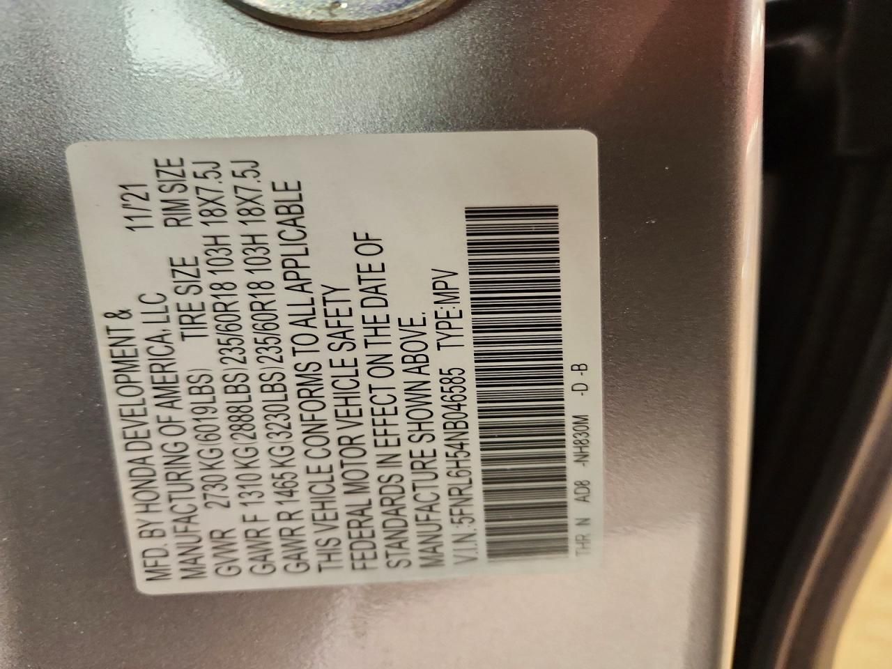 2022 Honda Odyssey ex