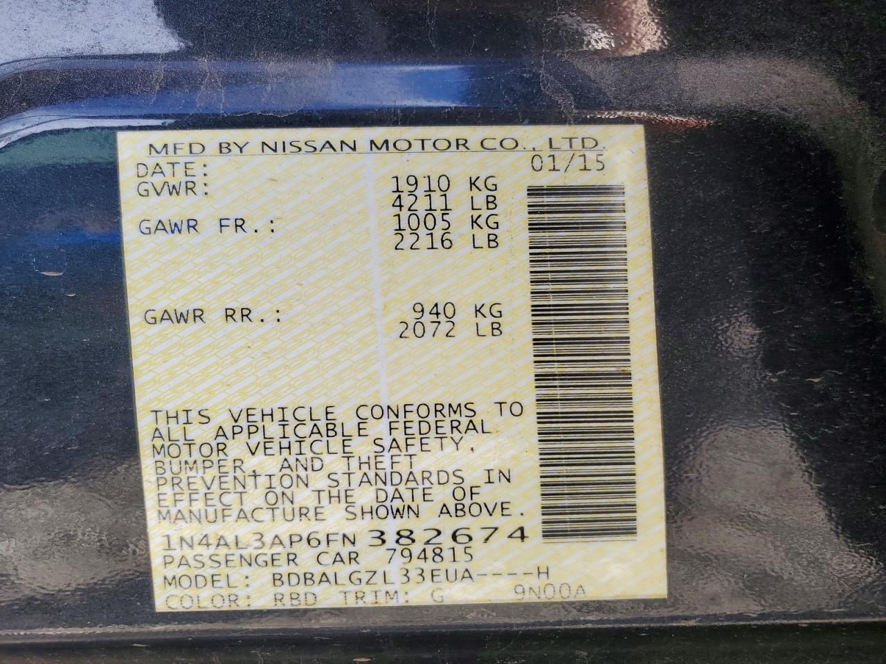 2015 Nissan Altima 2.5