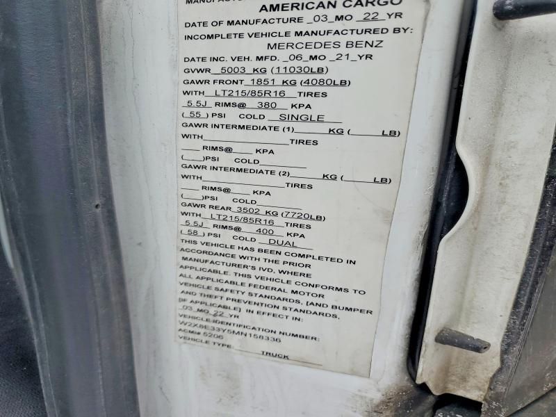 2021 Freightliner Sprinter Delivery Truck