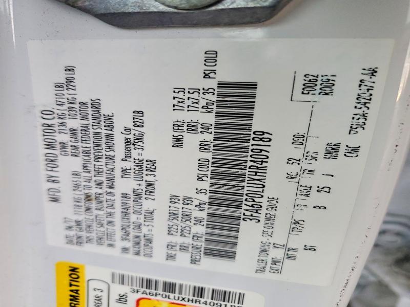 2017 Ford Fusion se Hybrid