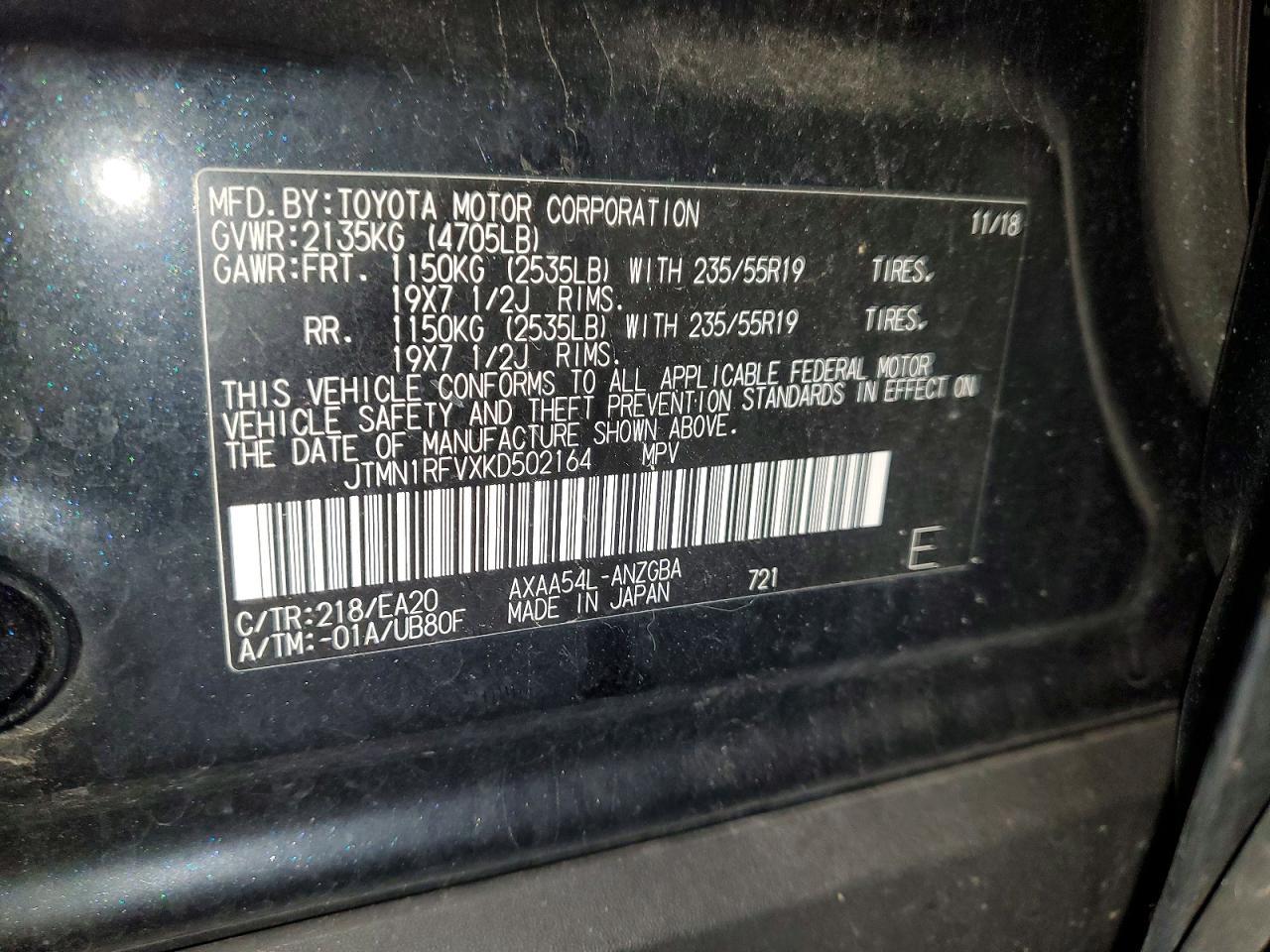 2019 Toyota Rav4 Limited