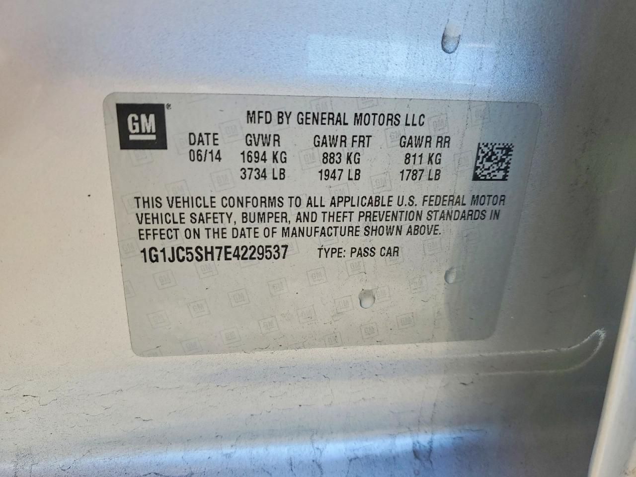 2014 Chevrolet Sonic lt