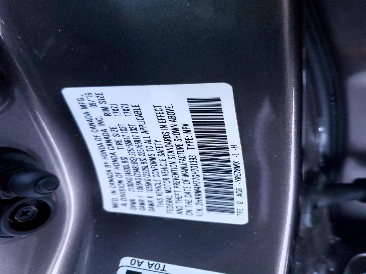 2016 Honda Cr-v exl