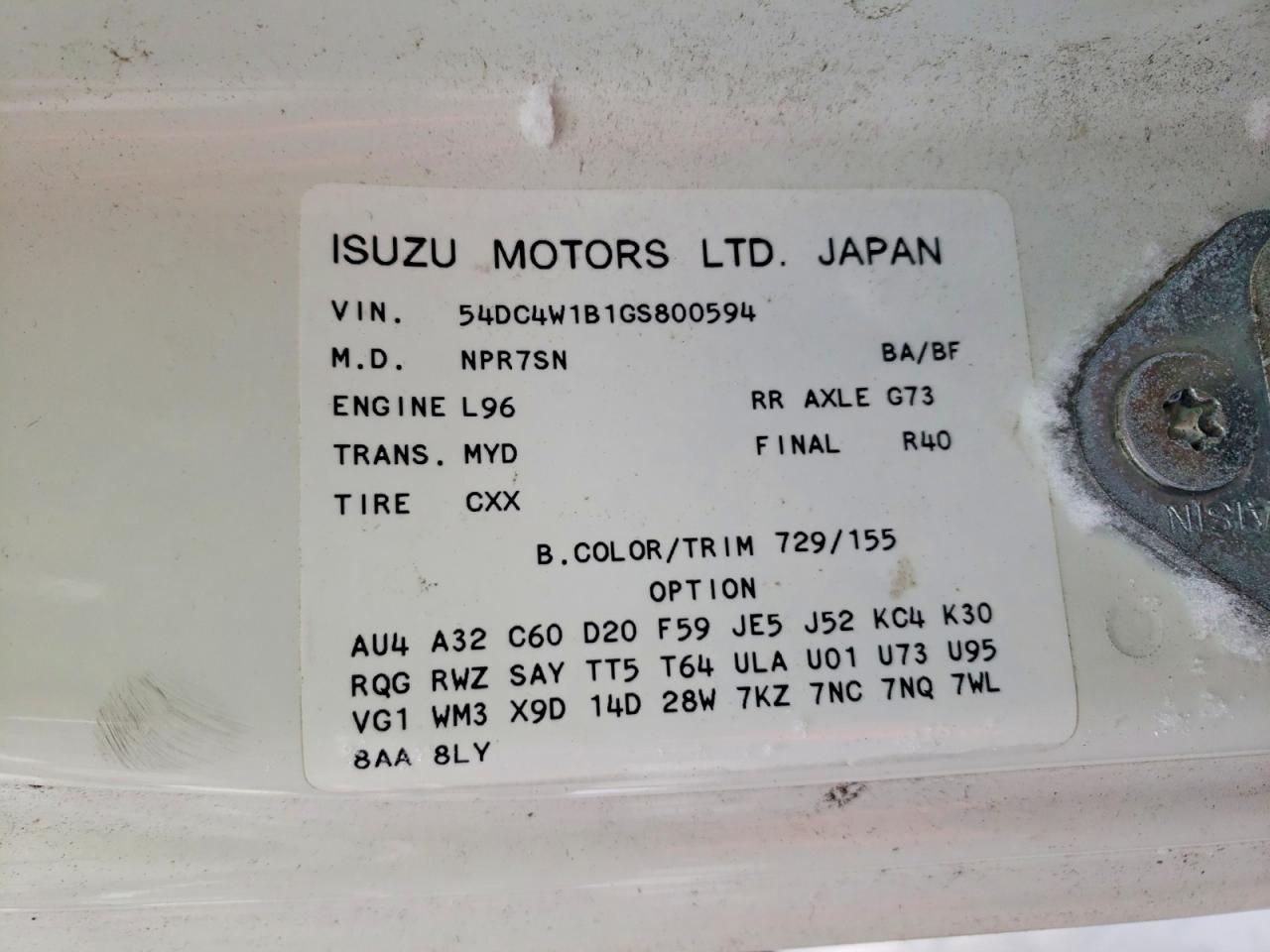 2016 Isuzu NPR HD Refuse Truck