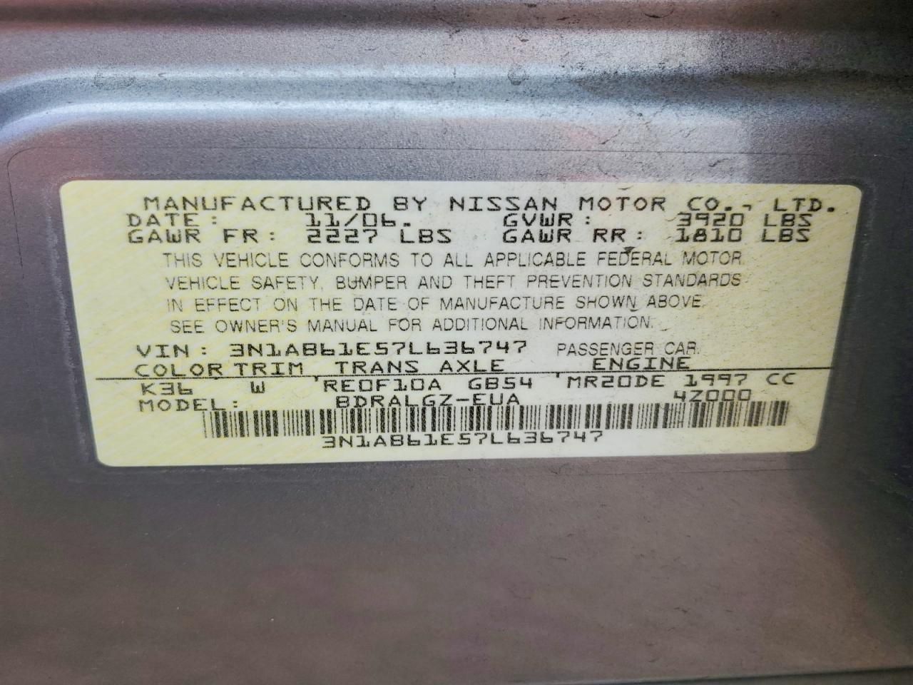 2007 Nissan Sentra 2.0