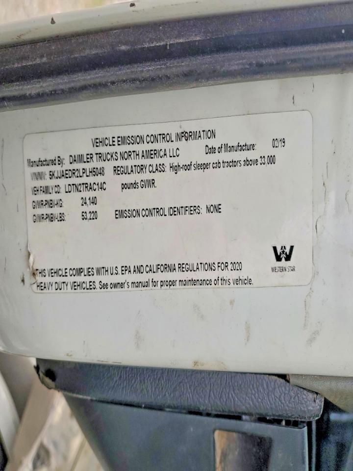 2020 Western Star Conventional 4900FA