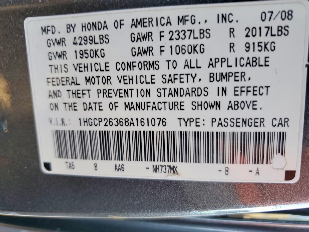 2008 Honda Accord lx