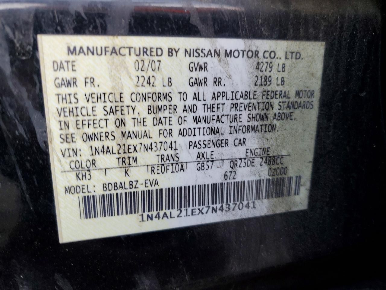 2007 Nissan Altima 2.5