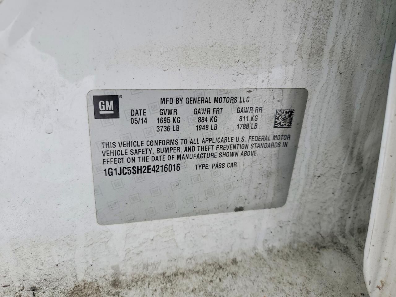 2014 Chevrolet Sonic lt