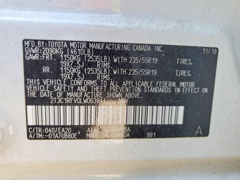 2020 Toyota Rav4 xle Premium