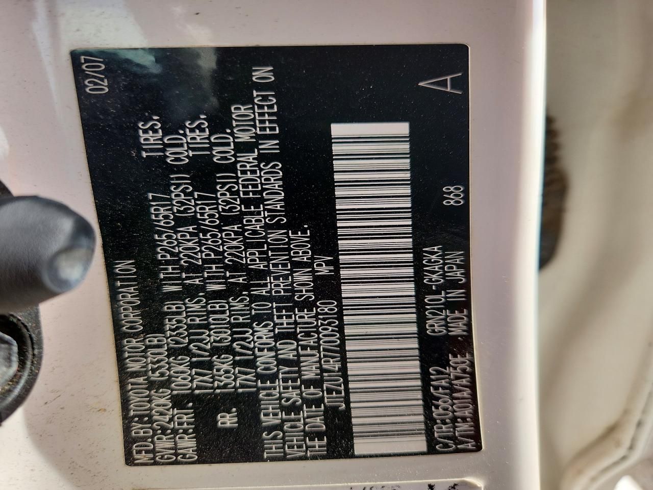 2007 Toyota 4runner SR5