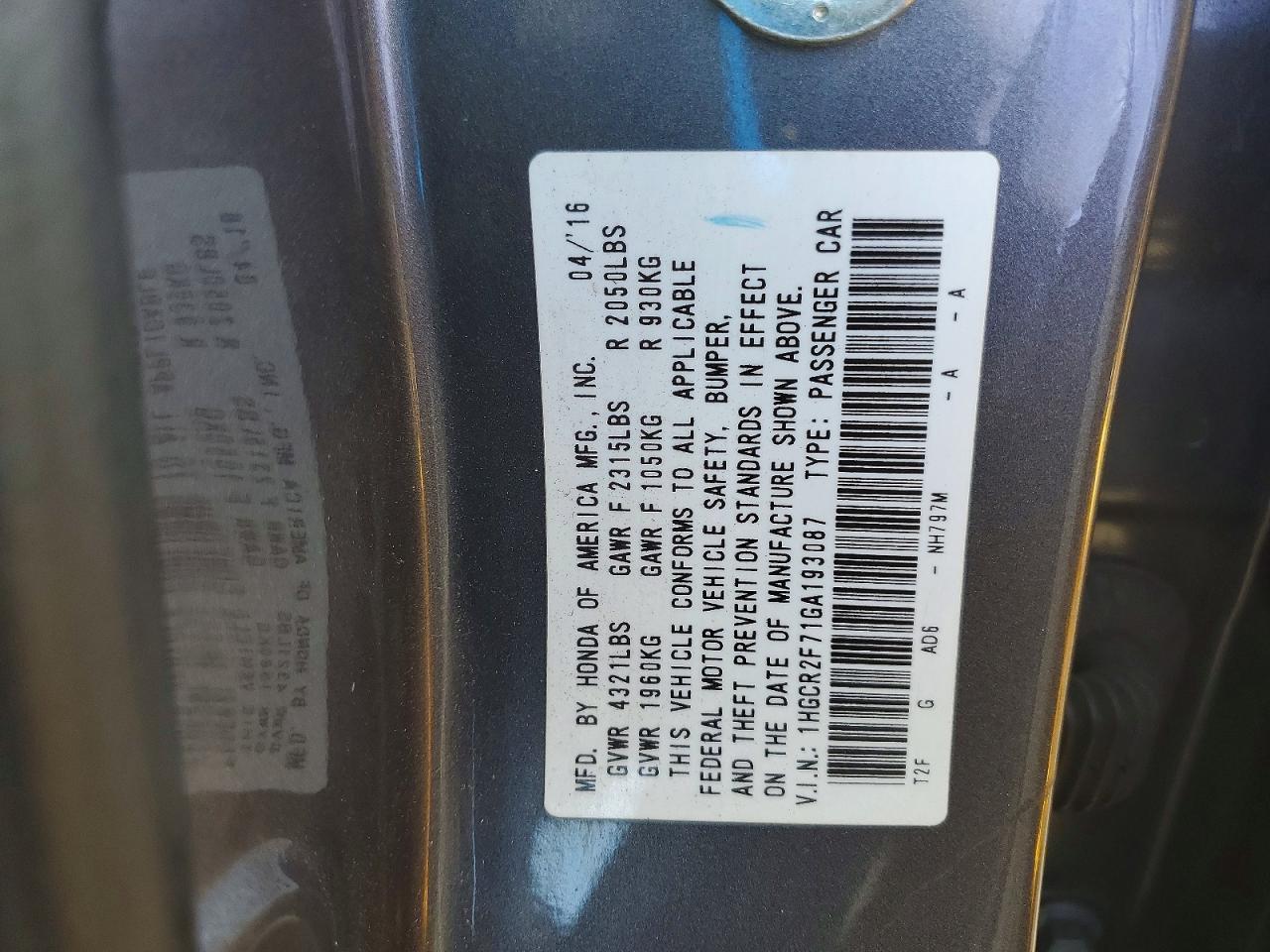 2016 Honda Accord ex