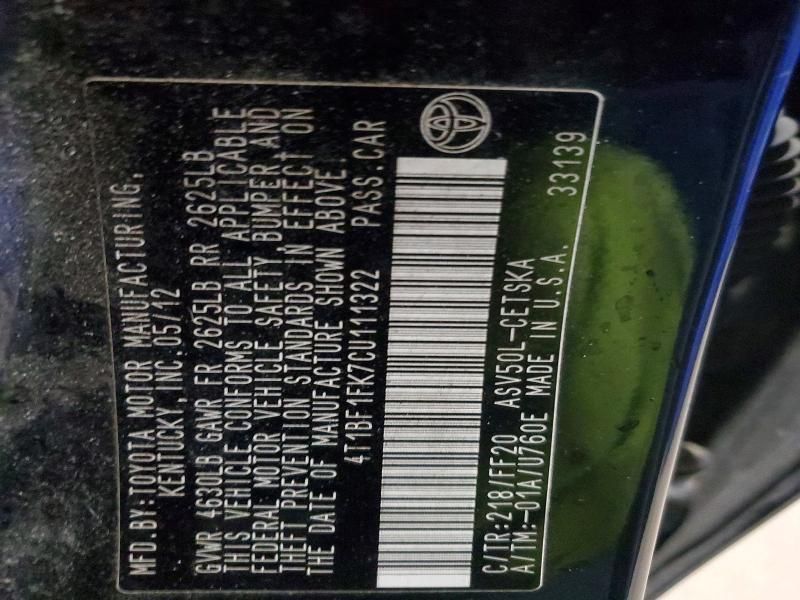 2012 Toyota Camry Base