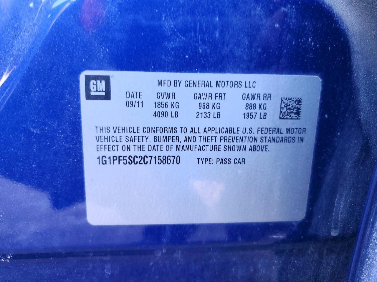 2012 Chevrolet Cruze lt