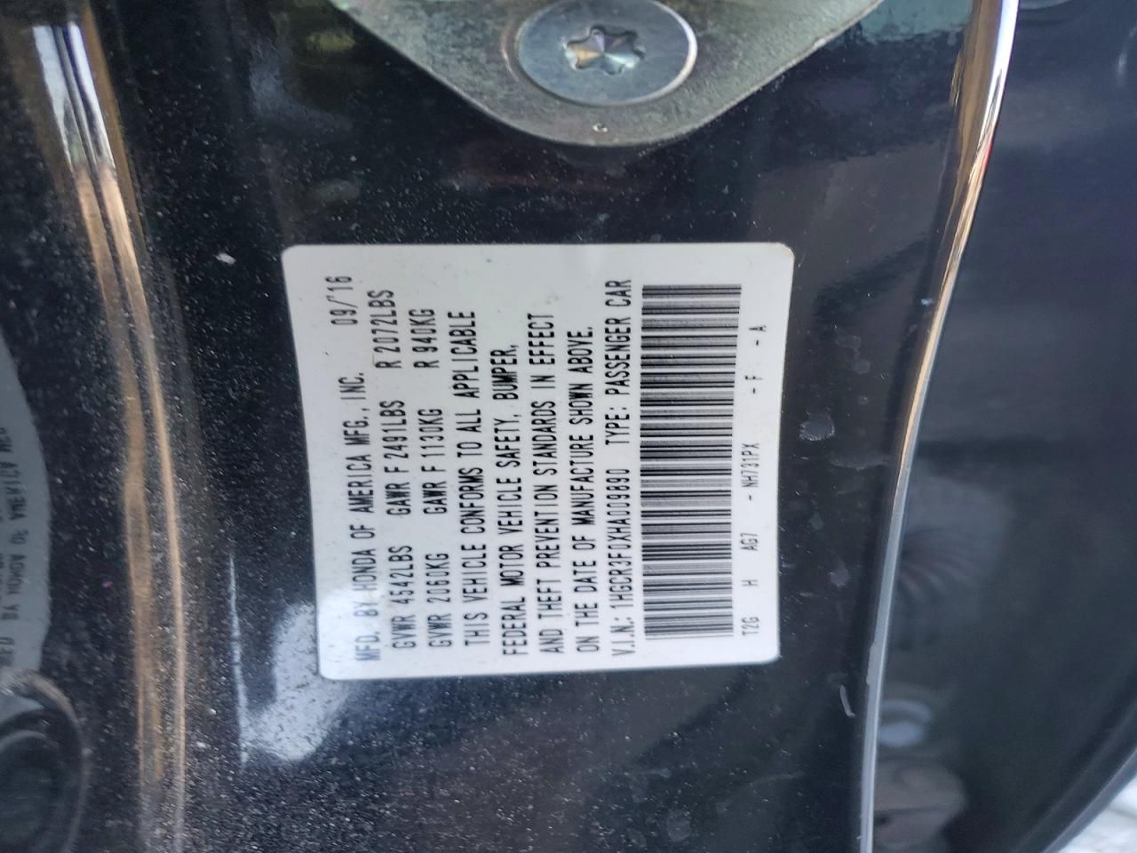 2017 Honda Accord exl