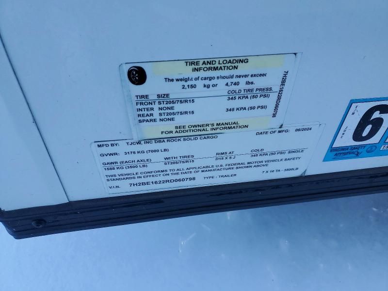 2024 Rock Solid Cargo 7X16 TA Enclosed Cargo Trailer