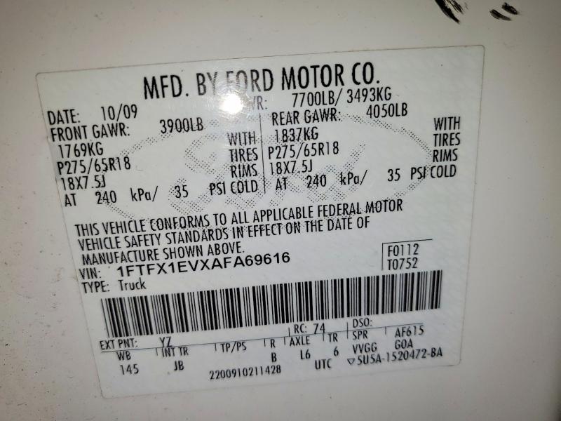 2010 Ford F150 Super cab