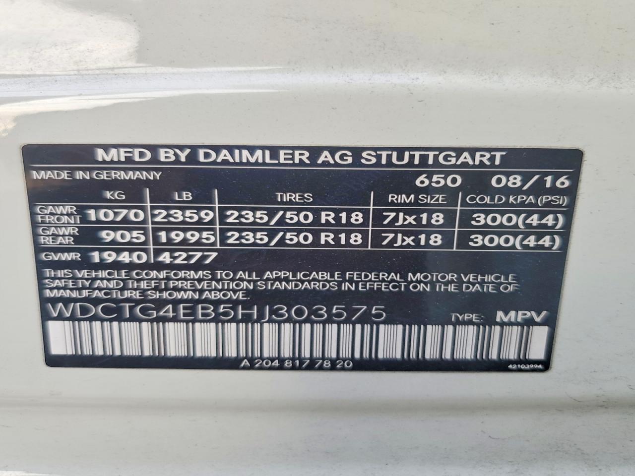 2017 Mercedes-Benz Gla 250