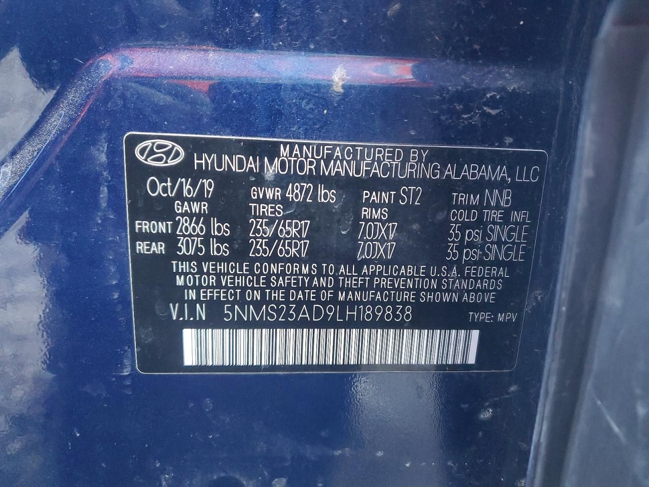 2020 Hyundai Santa fe se