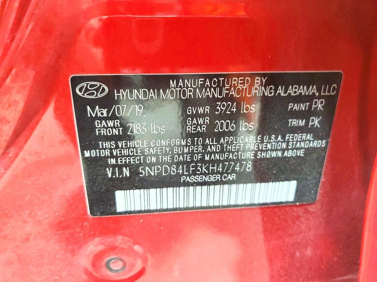 2019 Hyundai Elantra sel