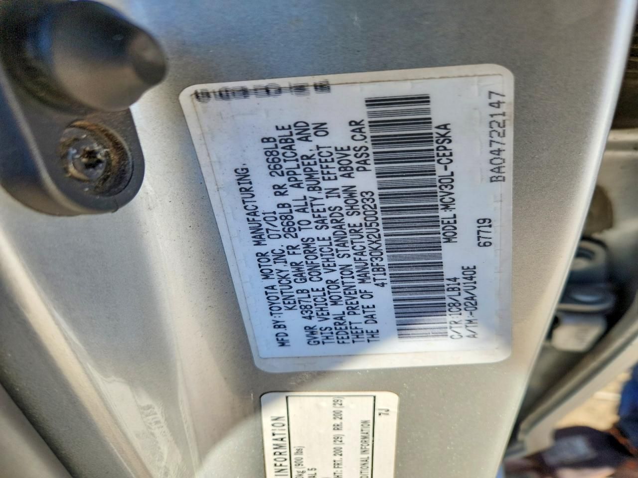 2002 Toyota Camry le