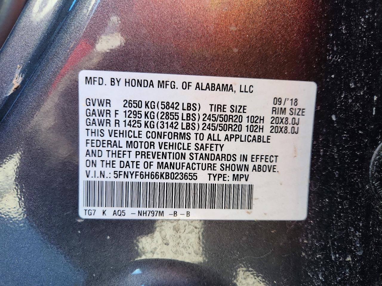 2019 Honda Pilot Touring