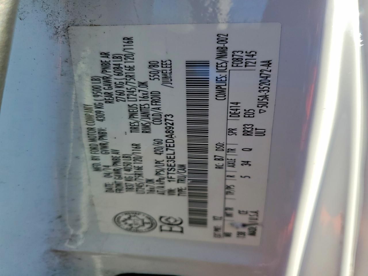 2014 Ford Econoline Cargo E-350 Super Duty Commerc