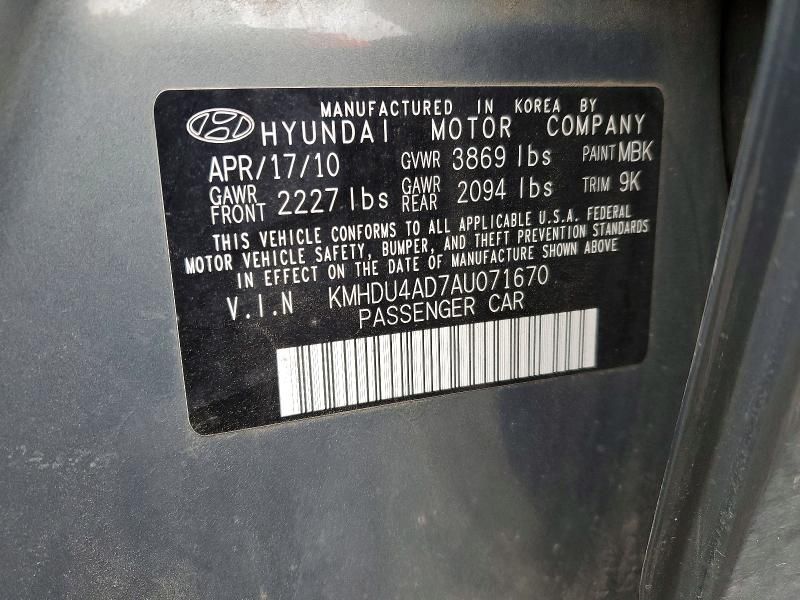 2010 Hyundai Elantra Blue